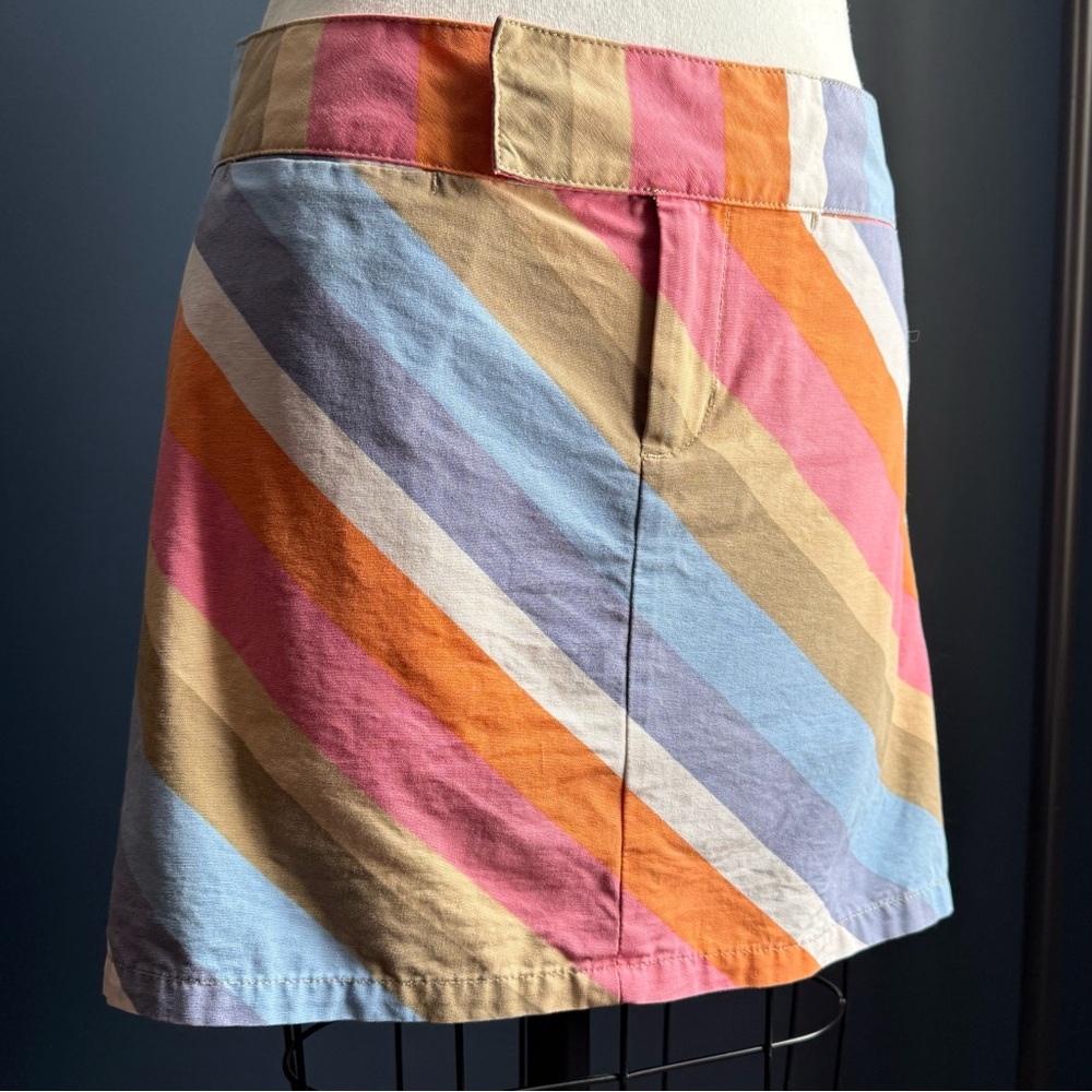 i.e. Relaxed 100% Cotton Rainbow Stripe Mini Skirt Petite Size 6P